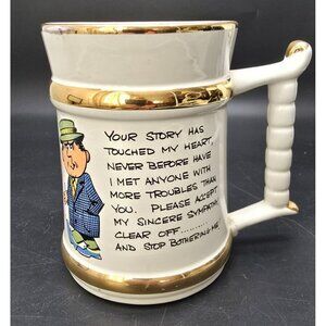 Prince William Ware England Funny Vintage Ceramic Mug With Gold Trim VL4003